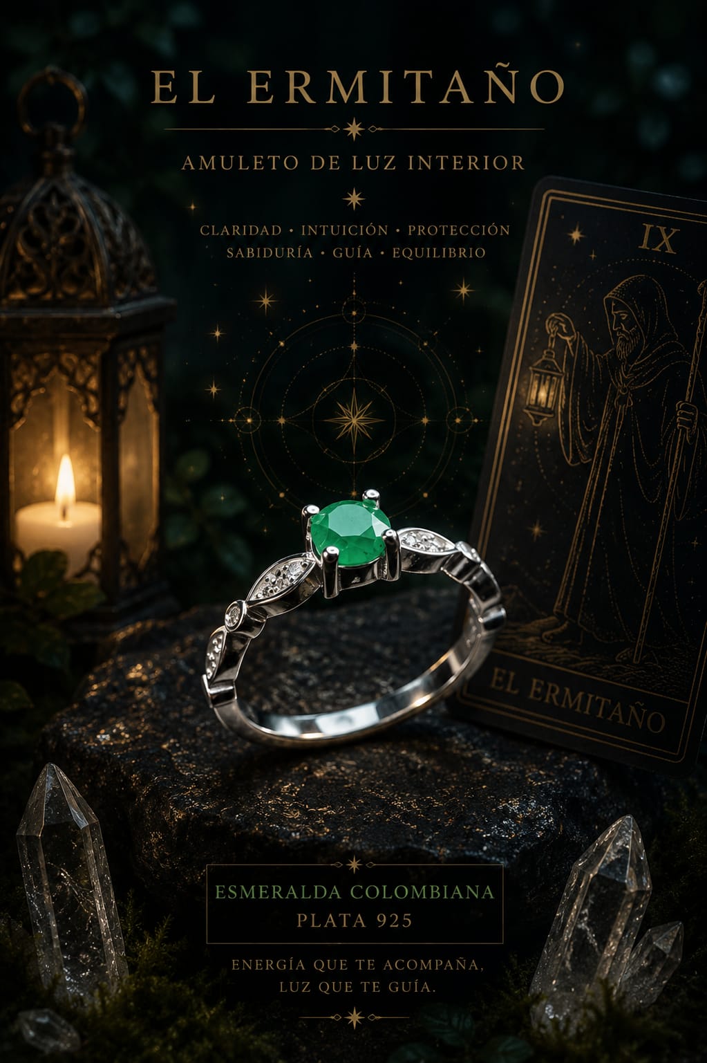 Amuleto de Luz Interior — Esmeralda Colombiana Plata 925 (Vendido)